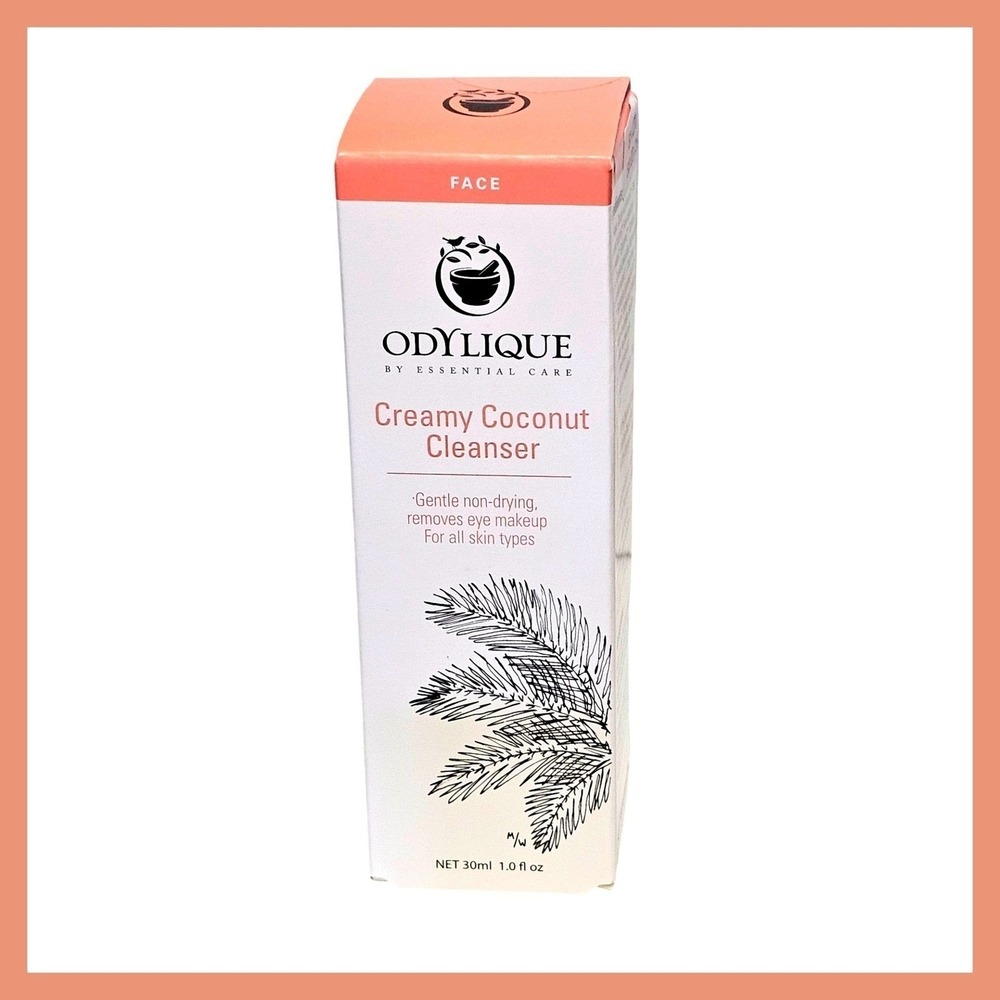 Odylique Creamy Coconut Cleanser Gentle Removes Eye Makeup 1 fl.oz. 30 ml.